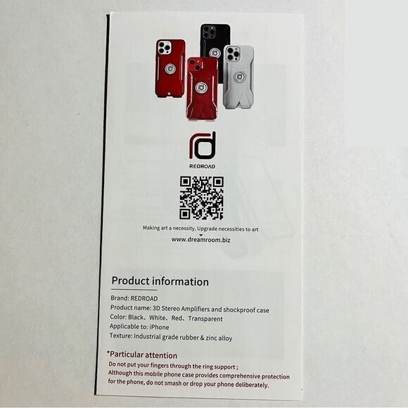 Redroad 3D Stereo Amplifier & Shockproof Clear Case For iPhone 13 6.1” NWOT - Picture 9 of 10